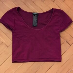 Bebe Dark Magenta Crop Top Size M/L